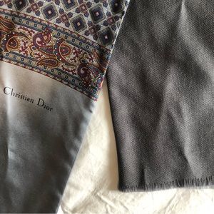 Vintage Christian Dior Paisley Silk and Wool Scarf